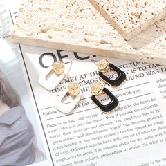 Geometric Metal Oil Drop Earrings