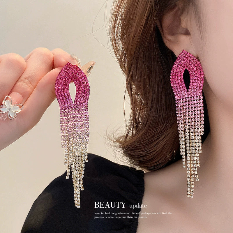Glamour Drip Rainbow Crystal Earrings