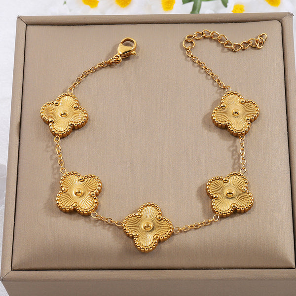 Gold Clover Chain Bracelet | Zi Collection Hub