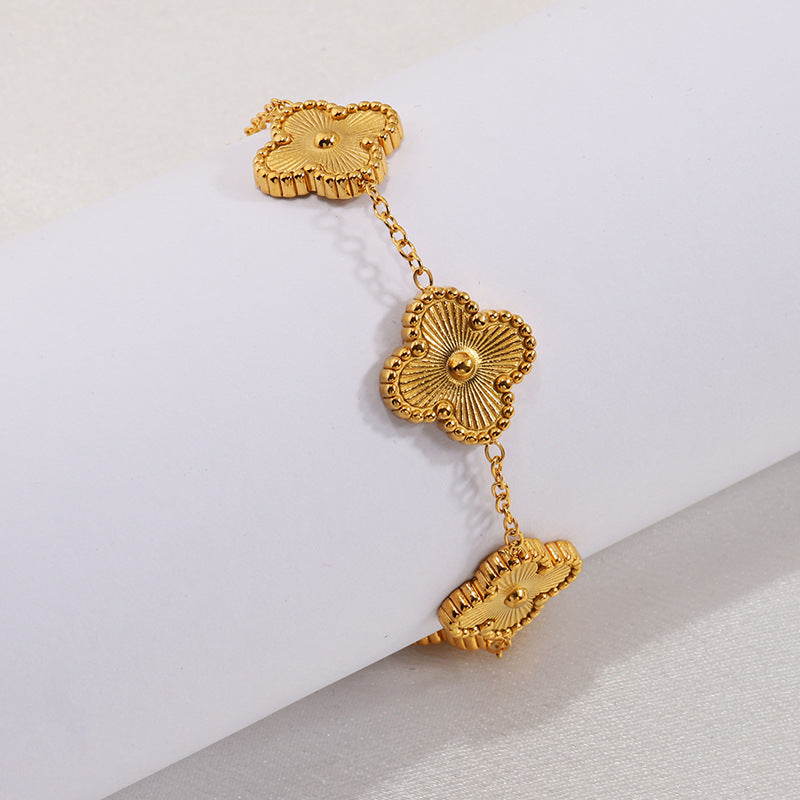 Gold Clover Chain Bracelet | Zi Collection Hub