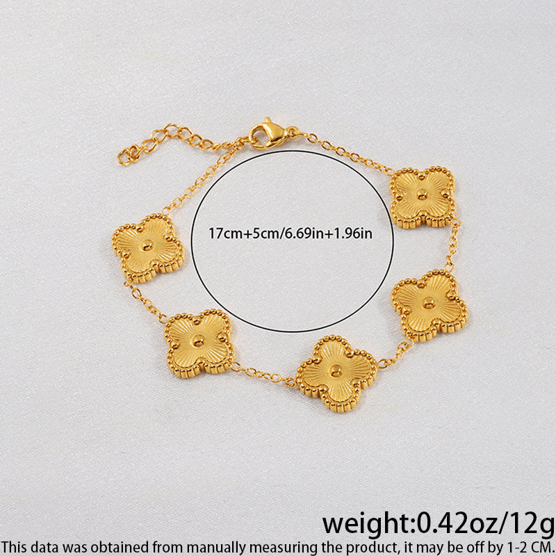 Gold Clover Chain Bracelet | Zi Collection Hub