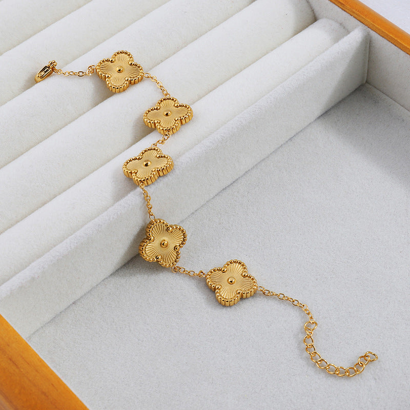 Gold Clover Chain Bracelet | Zi Collection Hub