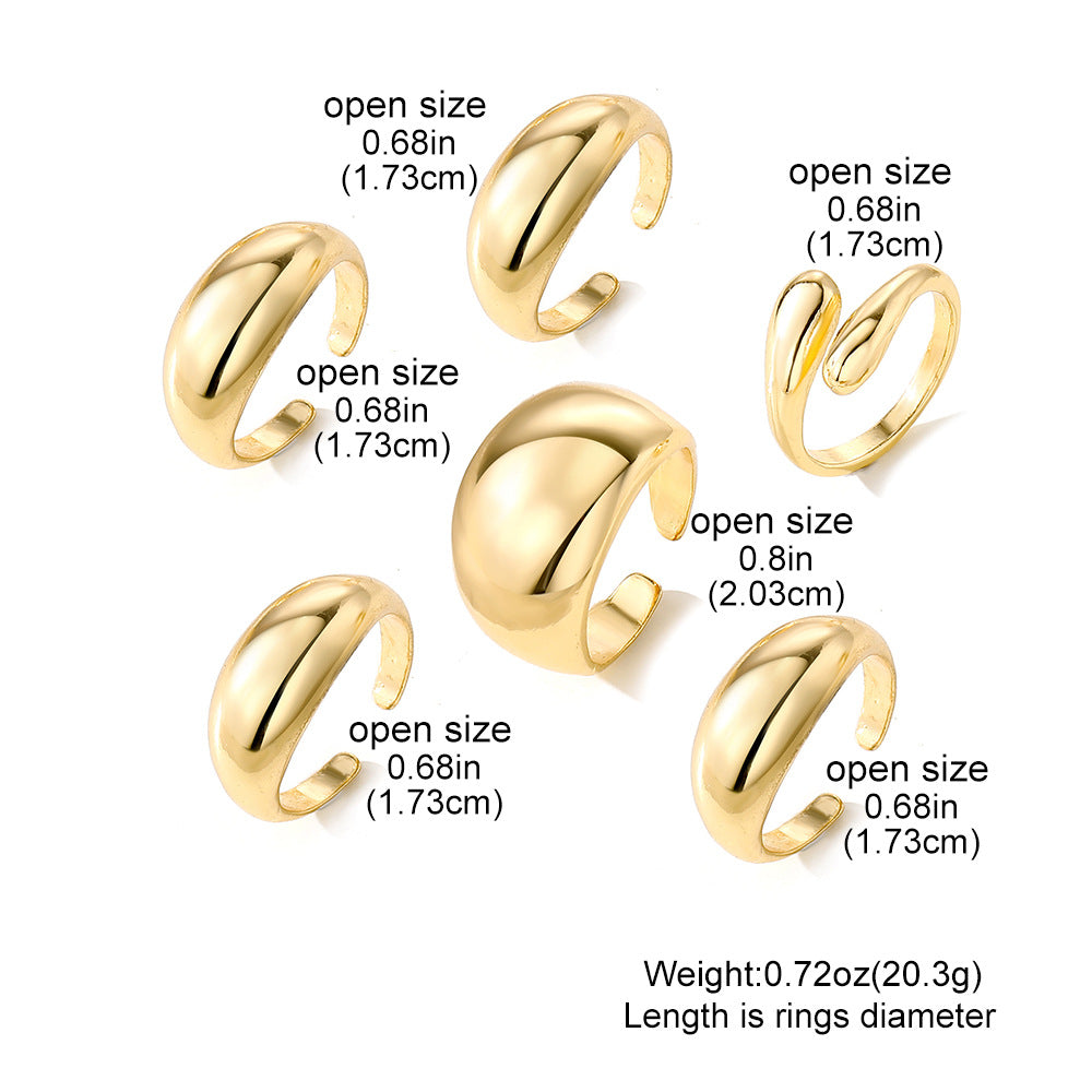 Golden Essence Chunky Ring Set