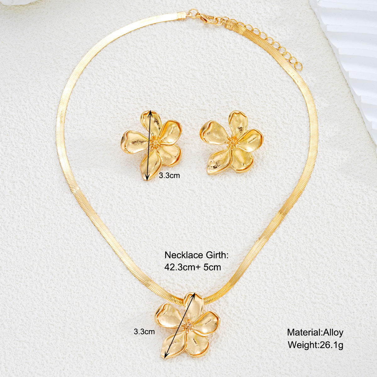 Golden Flower Choker Necklace Set