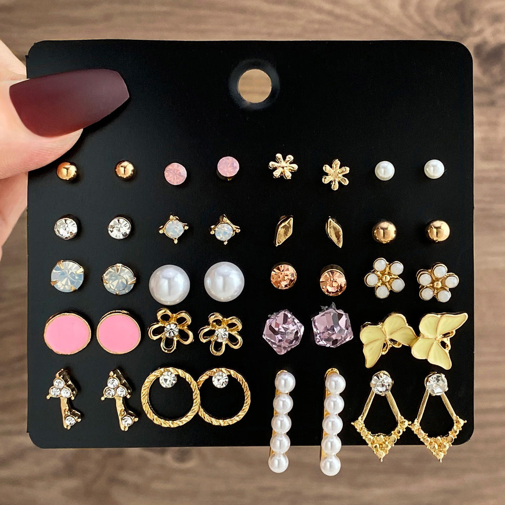 ERSET41 - Golden Glimmer 20-Pair Earring Set