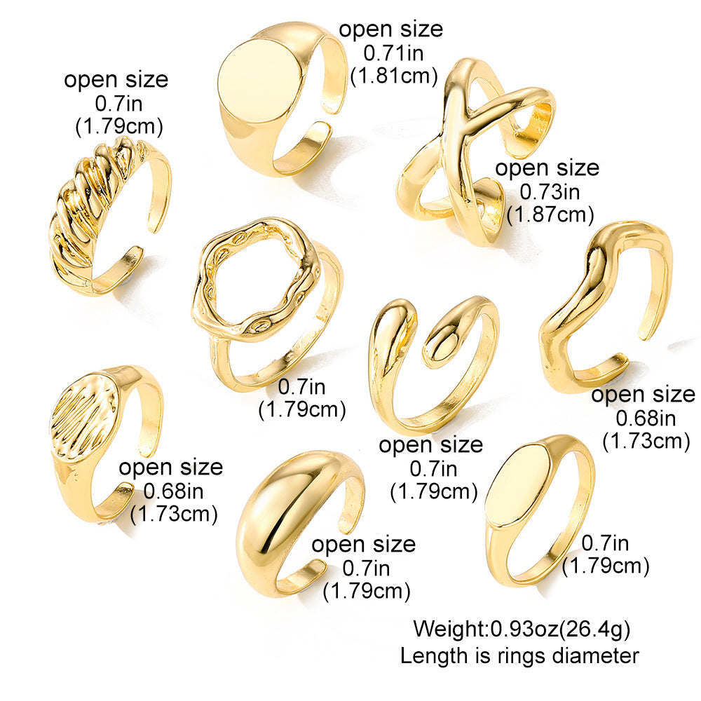Golden Glow Bold Ring Set