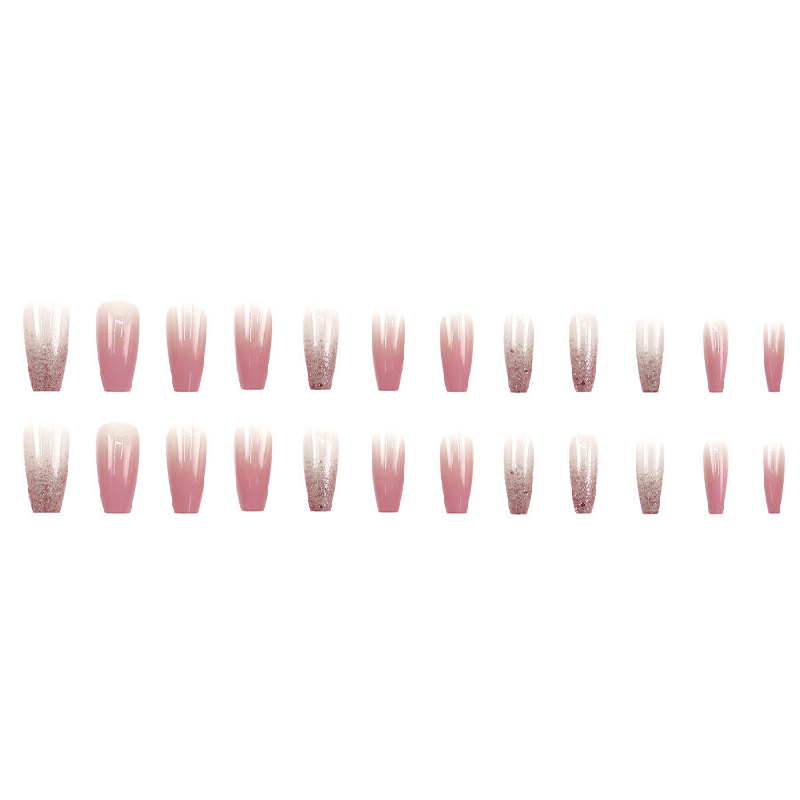 Gradient Glitter Fake Nails - 24Pcs