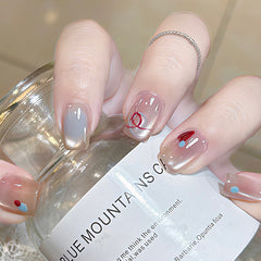 Graffiti Cat's Eye Fake Nails - 24Pcs