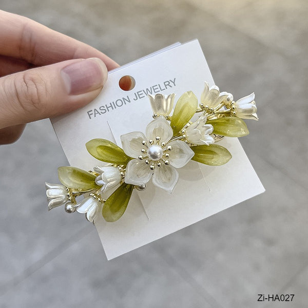 New lily of the valley flower pearl spring hairpin - Zi Collection Hub