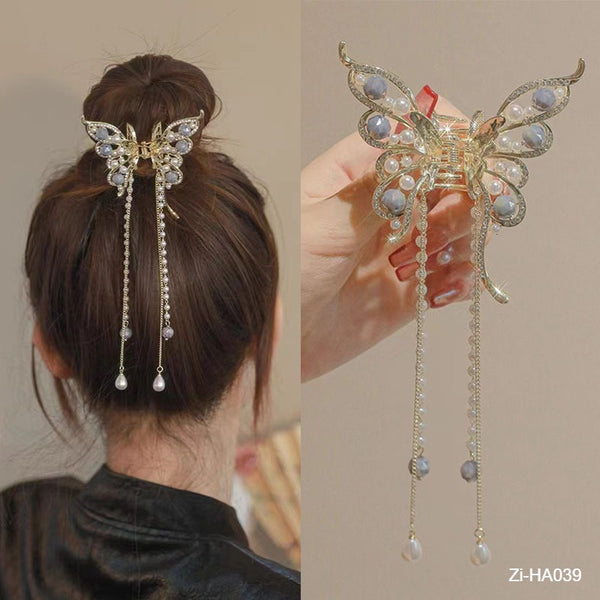 Exquisite Butterfly Fringe Rhinestone Hair Claw Clip