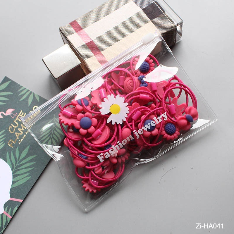 20pcs Children's Flower Cartoons Rubber Band - Zi Collection Hub