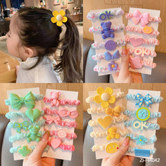 5Pcs Sweet Candy Flowers Bowknot Hair Ropes For Kids