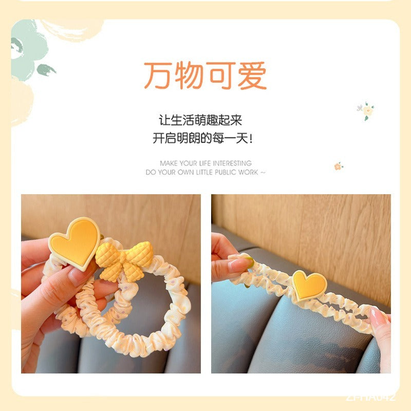 5Pcs Sweet Candy Flowers Bowknot Hair Ropes For Kids - Zi Collection Hub