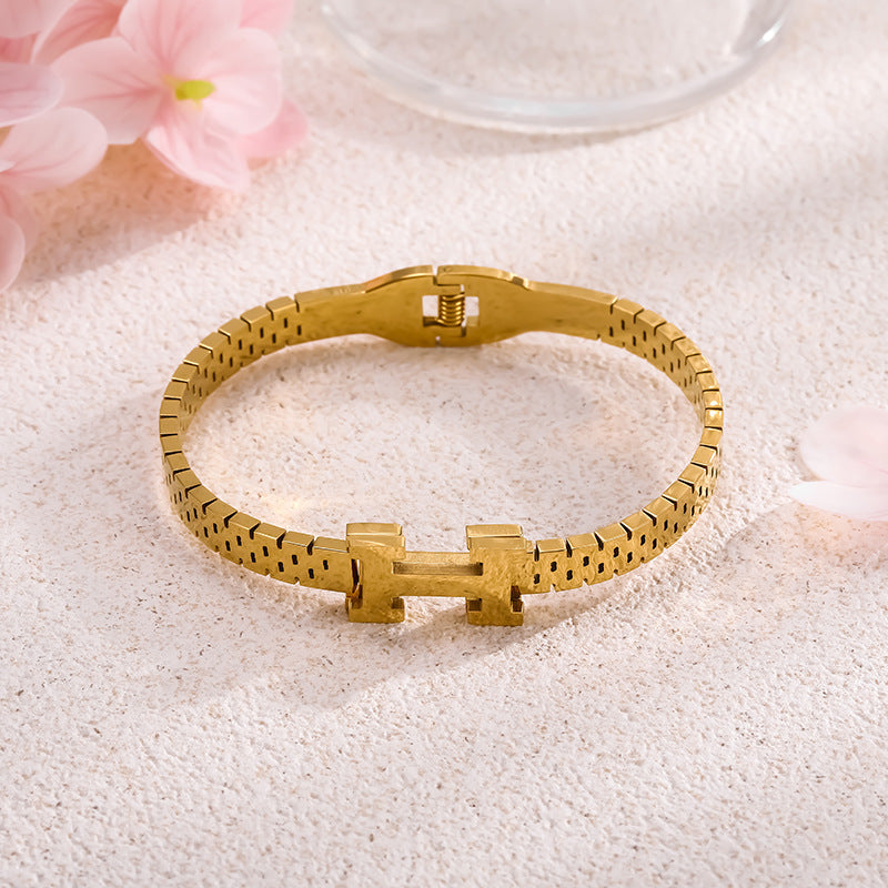 H Letter Titanium Steel Bracelet