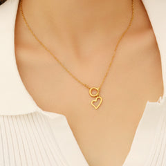 SNKL03 - Heart Pendant Stainless Steel Necklace