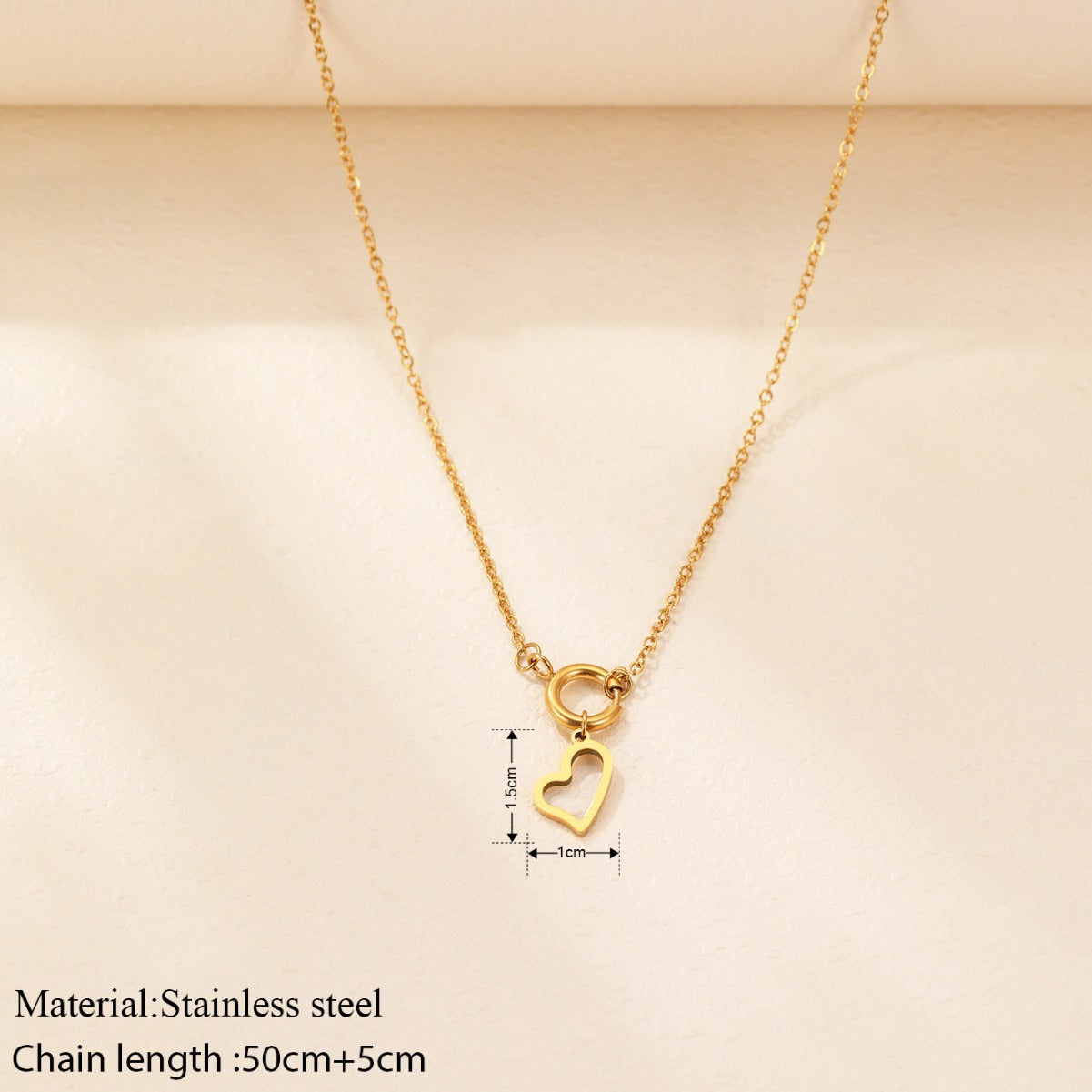 SNKL03 - Heart Pendant Stainless Steel Necklace