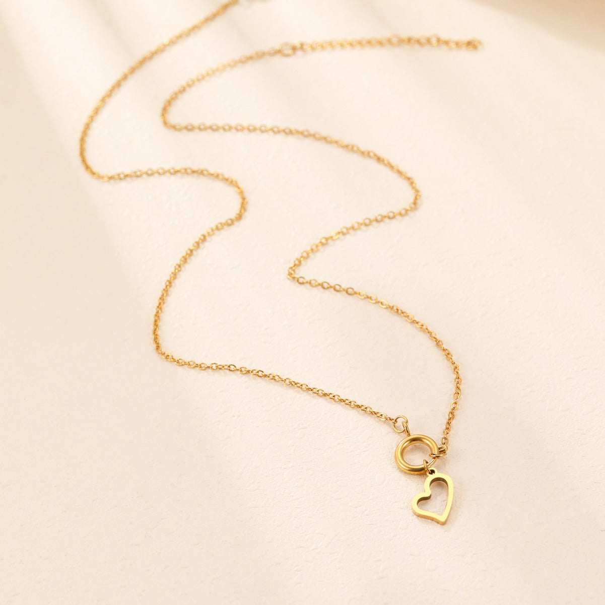 SNKL03 - Heart Pendant Stainless Steel Necklace