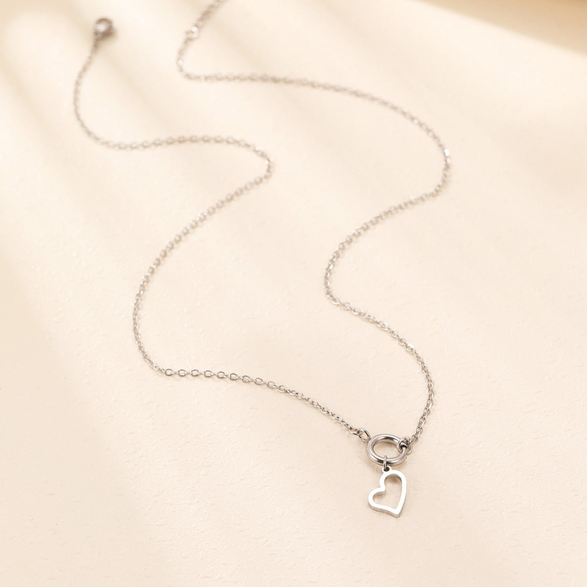 SNKL03 - Heart Pendant Stainless Steel Necklace