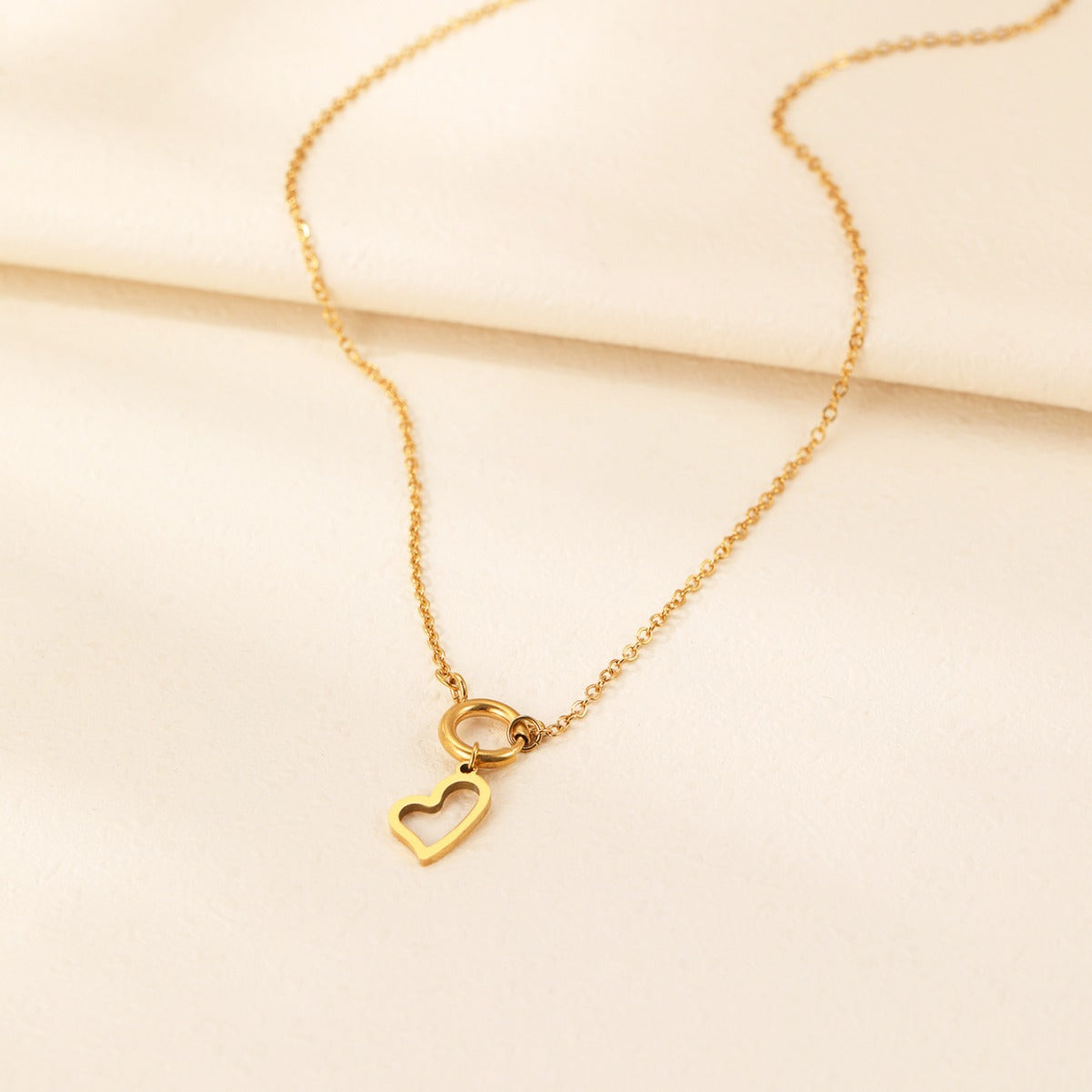 SNKL03 - Heart Pendant Stainless Steel Necklace