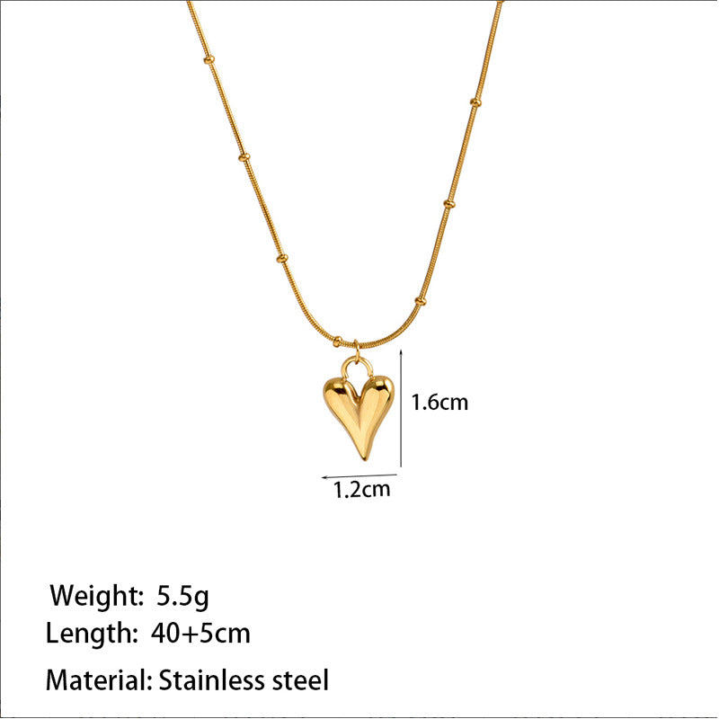 SNKL06 - Heart Shaped Stainless Steel Necklace