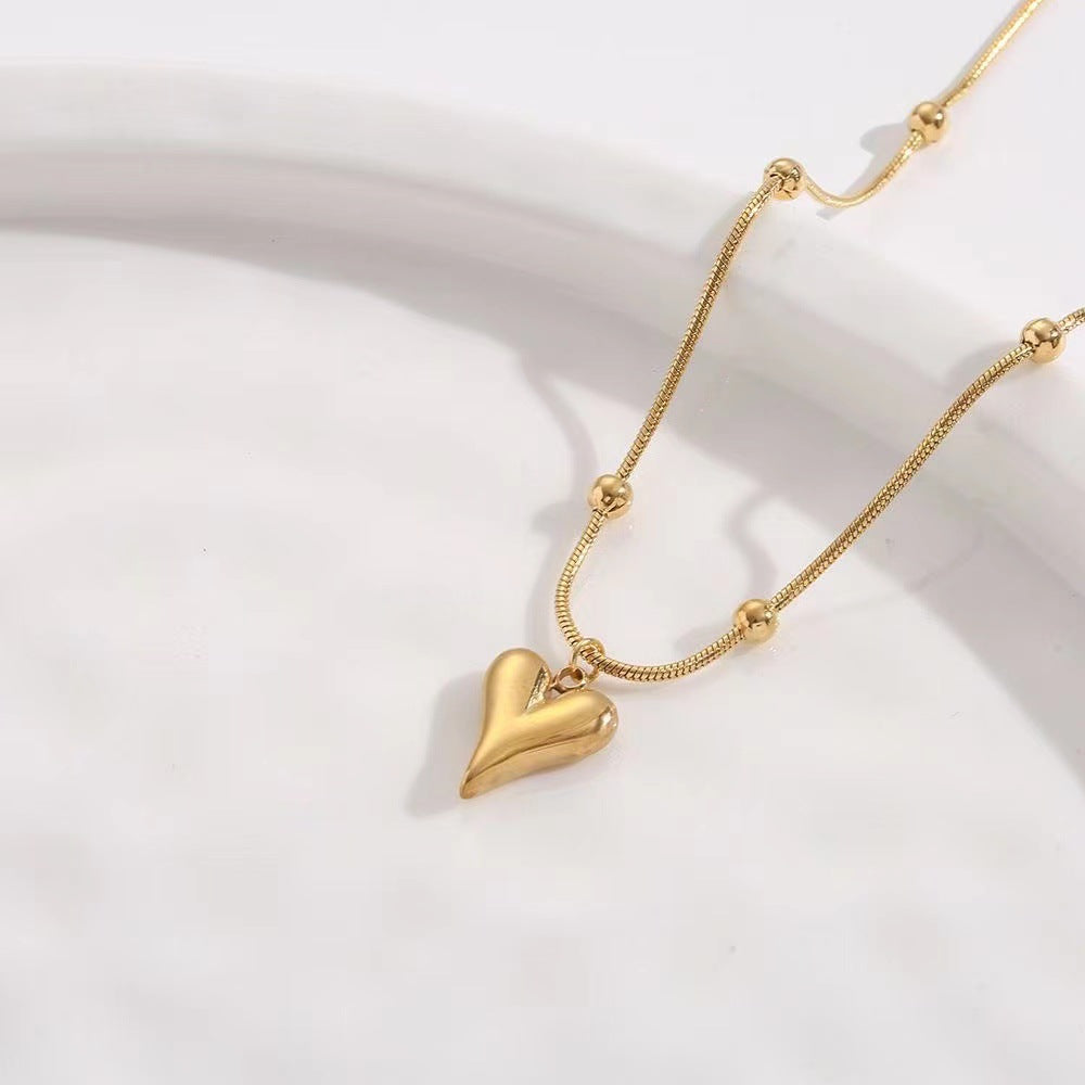 SNKL06 - Heart Shaped Stainless Steel Necklace
