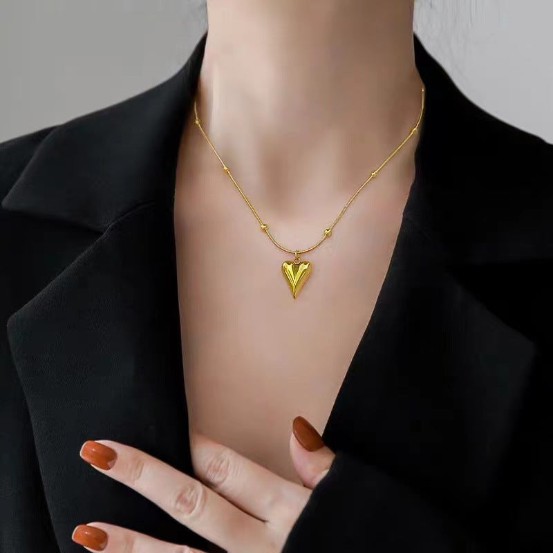 SNKL06 - Heart Shaped Stainless Steel Necklace