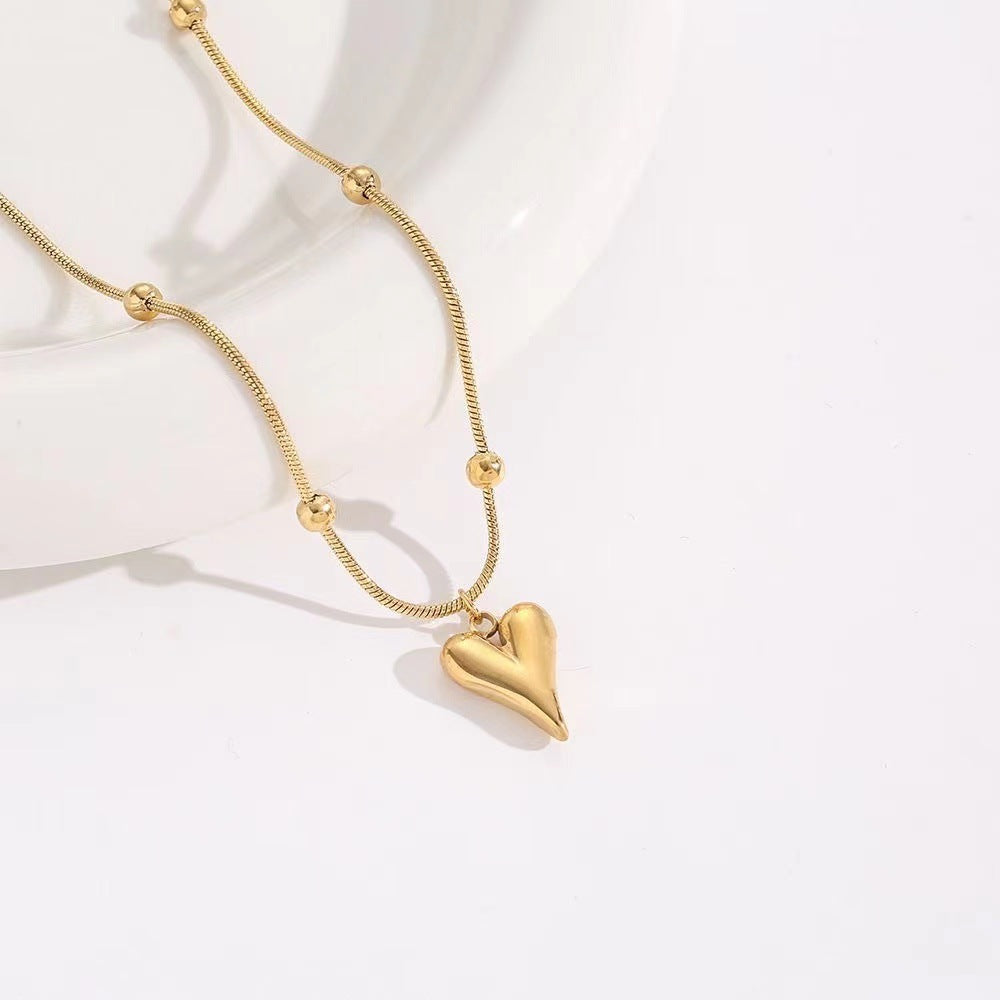 SNKL06 - Heart Shaped Stainless Steel Necklace