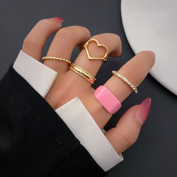 Hollow Heart Diamond Ring