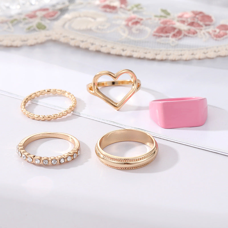 Hollow Heart Diamond Ring