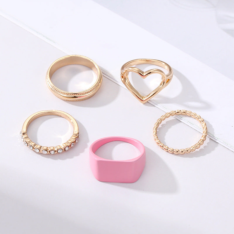 Hollow Heart Diamond Ring