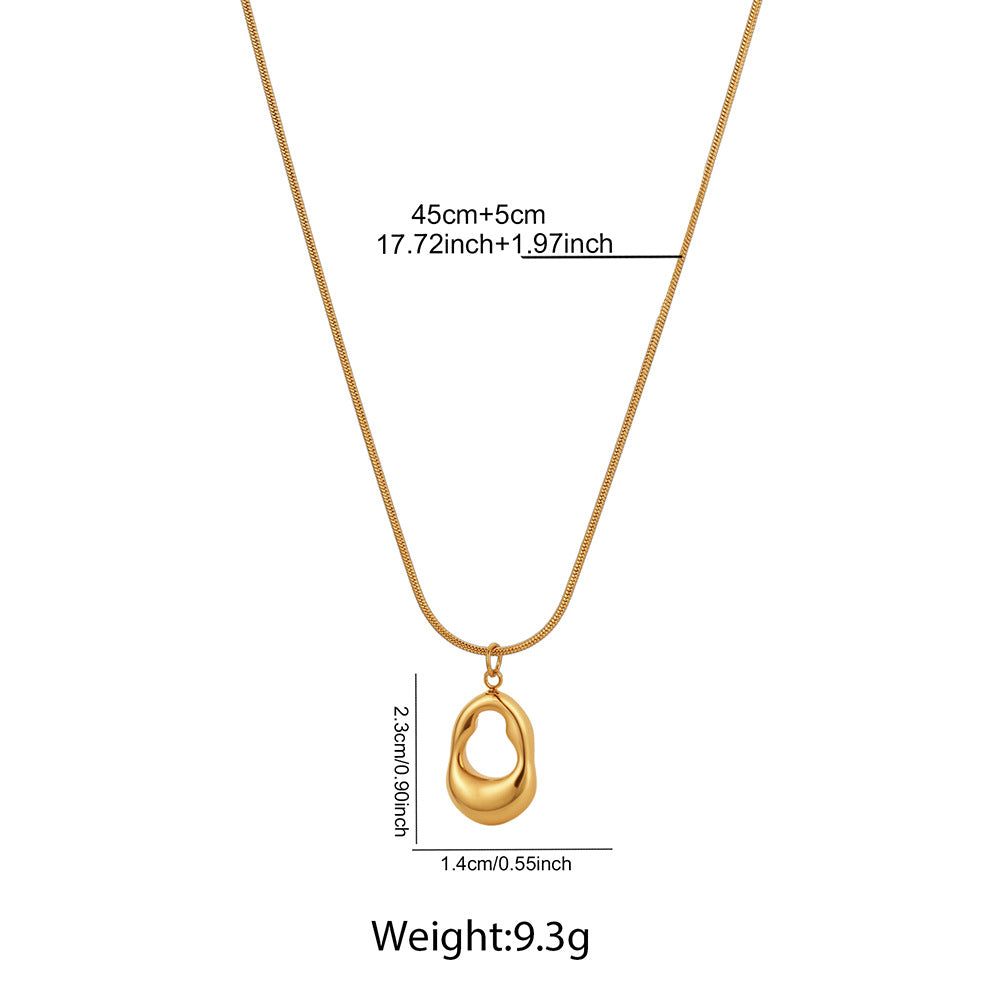 SNKL01 - Hollowed-out Teardrop Stainless Steel Necklace