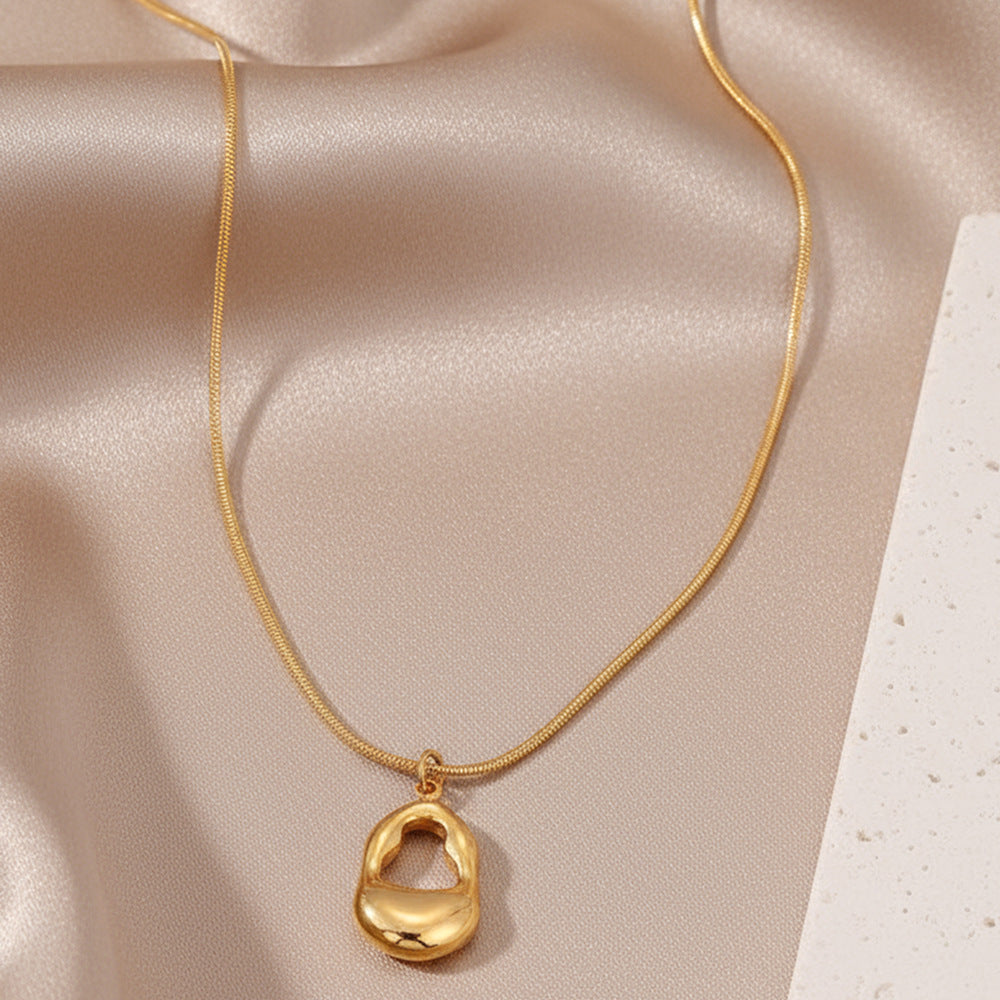 SNKL01 - Hollowed-out Teardrop Stainless Steel Necklace