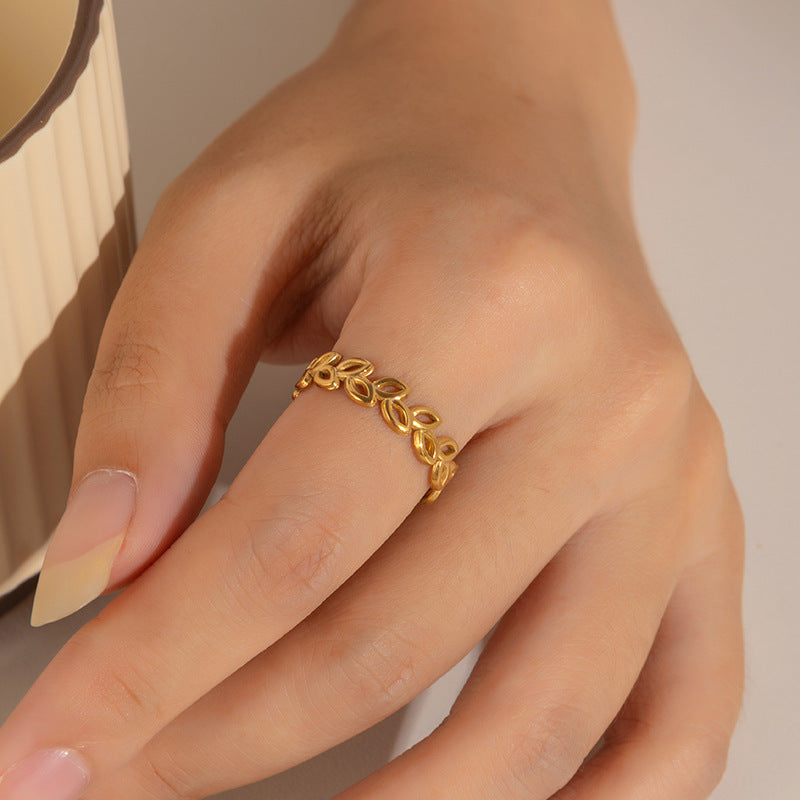 SRNG-36 - Hollowed Out Lines Stainless Steel Ring - Adjustable