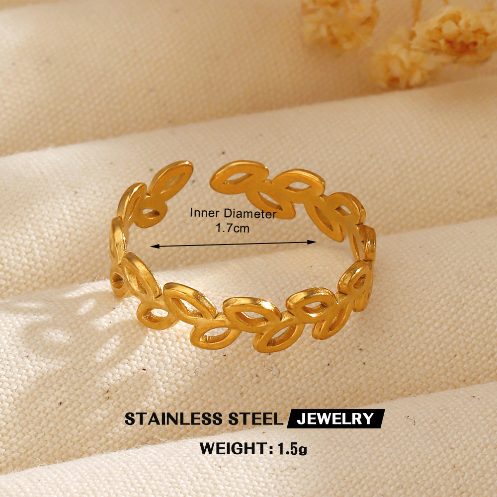 SRNG-36 - Hollowed Out Lines Stainless Steel Ring - Adjustable