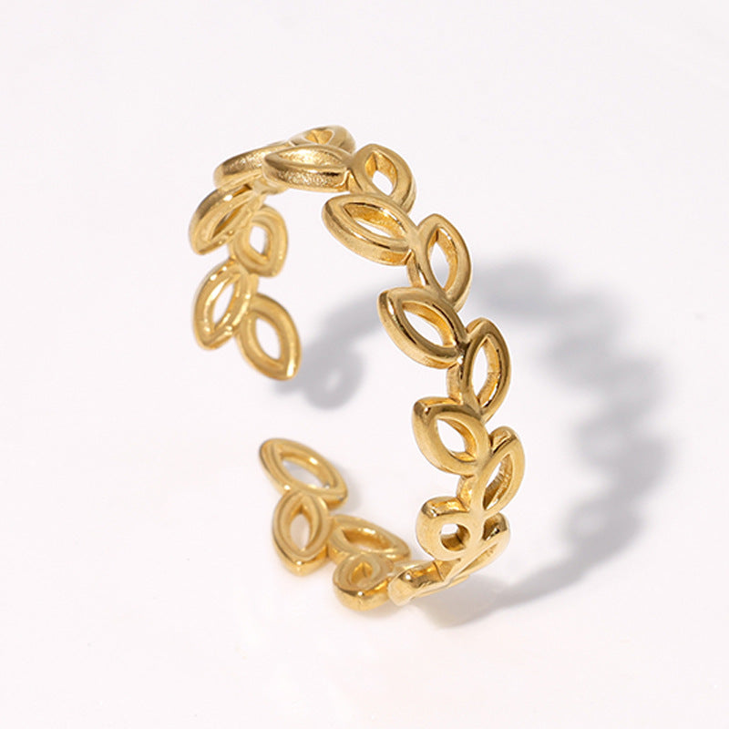 SRNG-36 - Hollowed Out Lines Stainless Steel Ring - Adjustable