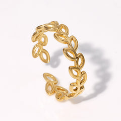 SRNG-36 - Hollowed Out Lines Stainless Steel Ring - Adjustable