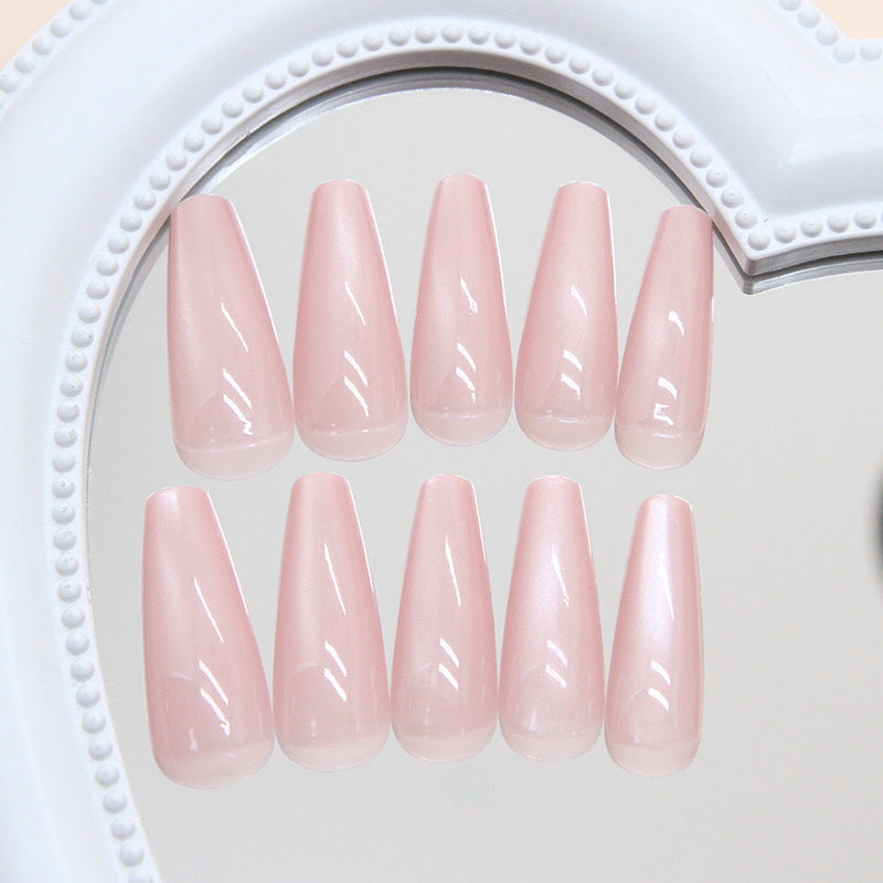 Ice-Clear and Moist Cat-Eye Fake Nails - 24Pcs