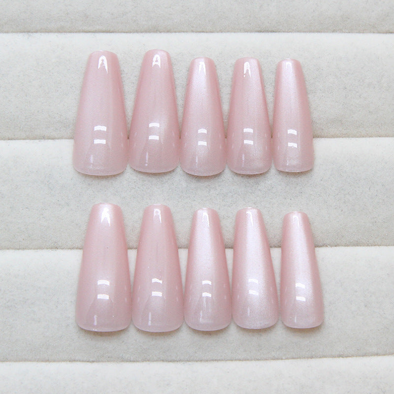 Ice-Clear and Moist Cat-Eye Fake Nails - 24Pcs