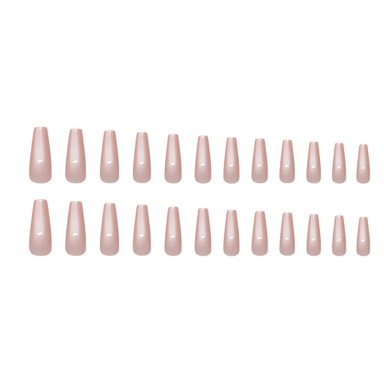 Ice-Clear and Moist Cat-Eye Fake Nails - 24Pcs