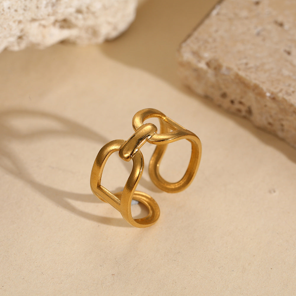 SRNG-23 - Interlocking Stainless Steel Ring - Adjustable
