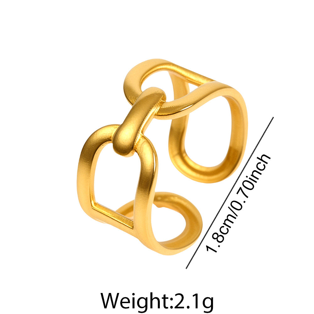 SRNG-23 - Interlocking Stainless Steel Ring - Adjustable