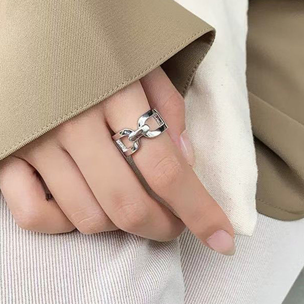 SRNG-23 - Interlocking Stainless Steel Ring - Adjustable