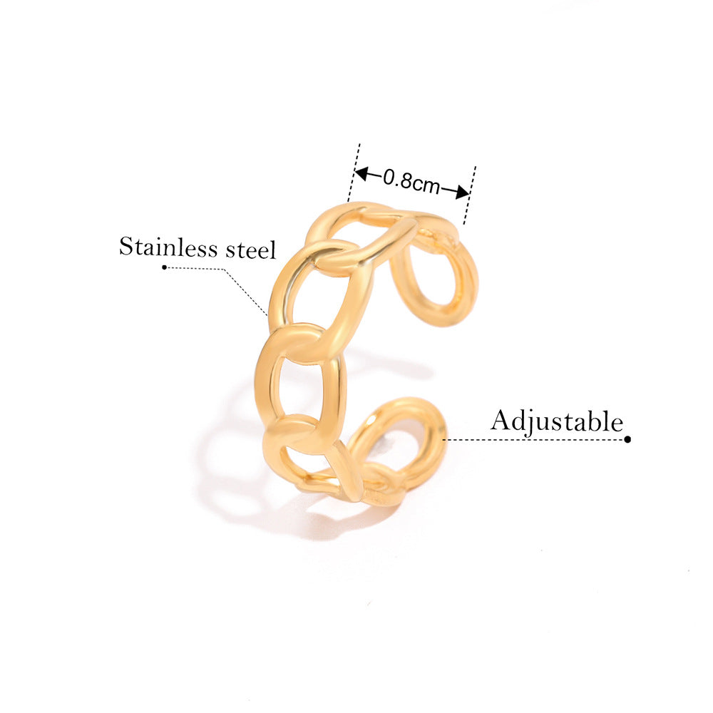 SRNG-03 - Interlocking Stainless Steel Ring - Adjustable