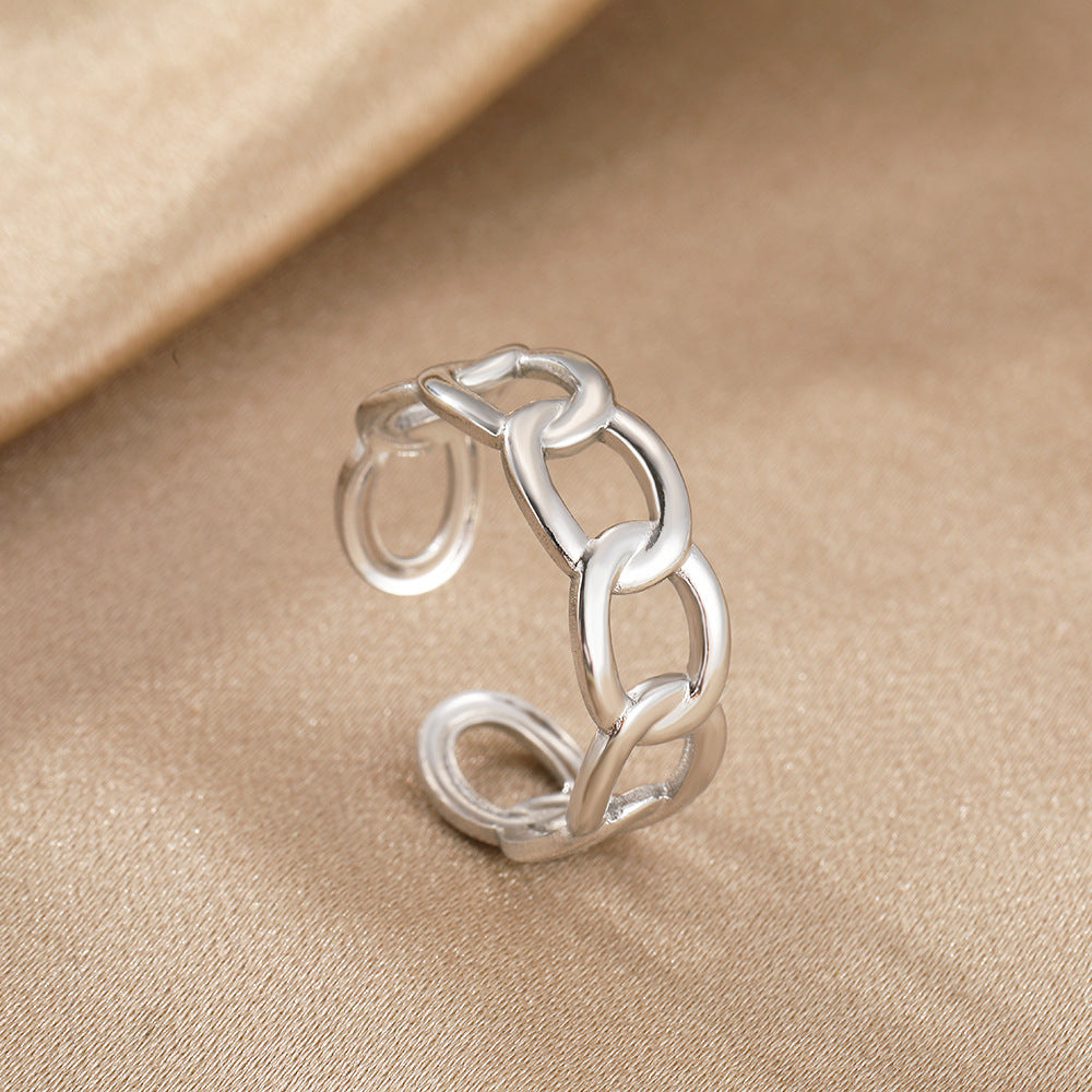 SRNG-03 - Interlocking Stainless Steel Ring - Adjustable