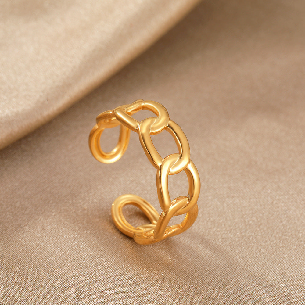 SRNG-03 - Interlocking Stainless Steel Ring - Adjustable