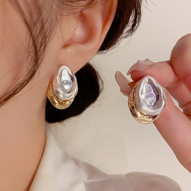 ER479 - Irregular Metal Stud Earrings