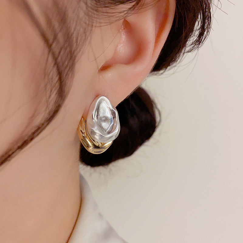 ER479 - Irregular Metal Stud Earrings