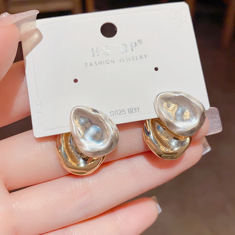 ER479 - Irregular Metal Stud Earrings