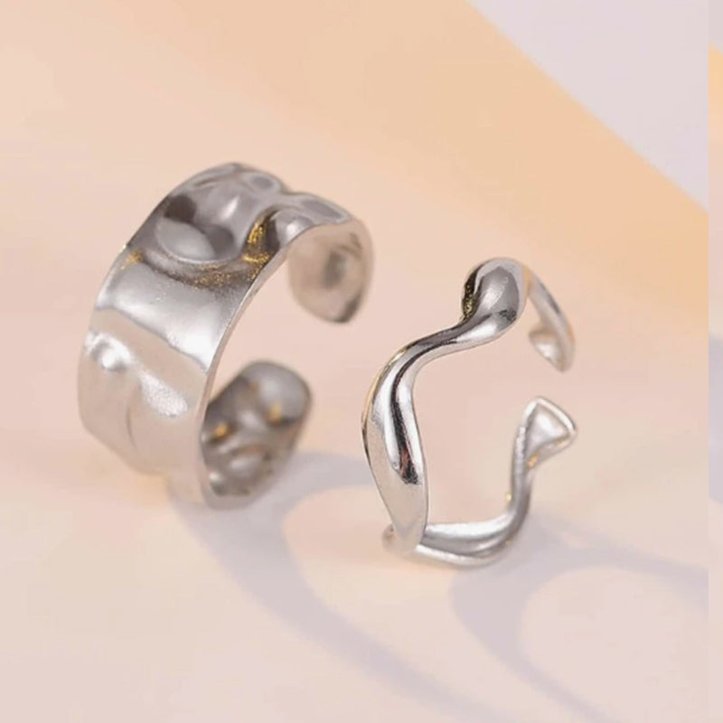 SRNG-27 - Irregular Stainless Steel Ring - Adjustable