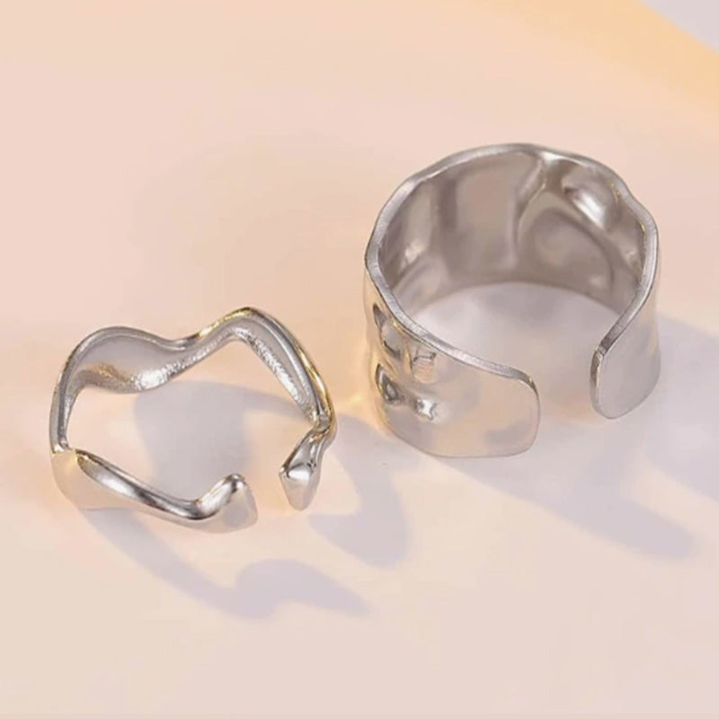 SRNG-27 - Irregular Stainless Steel Ring - Adjustable